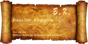 Baszler Klaudia névjegykártya