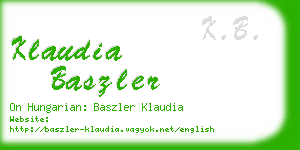 klaudia baszler business card